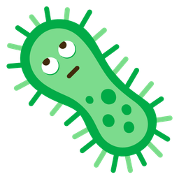 microbe and face with rolling eyes