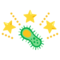 microbe and glowing star