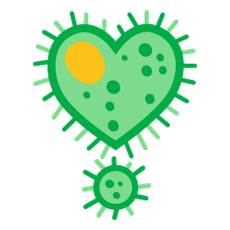 microbe and heart exclamation