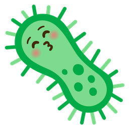 Microbe and Kissing face with closed eyes