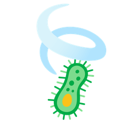 microbe and leaf fluttering in wind