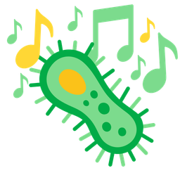 microbe and musical notes