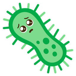 microbe and pleading face