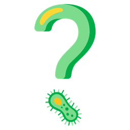 microbe and red question mark