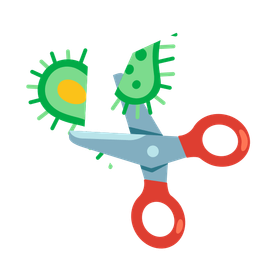 microbe and scissors