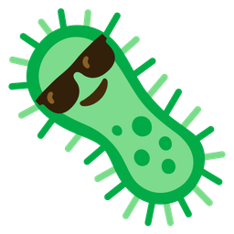 microbe and smiling face with sunglasses