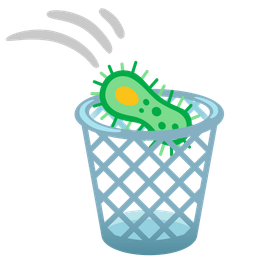microbe and wastebasket