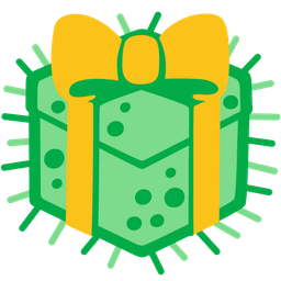 microbe and wrapped gift