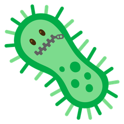 microbe and zipper-mouth face