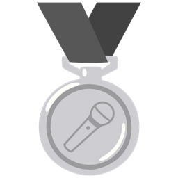 Microphone and 2nd place medal