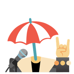 Microphone and Beach with umbrella