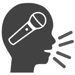 microphone and bust in silhouette