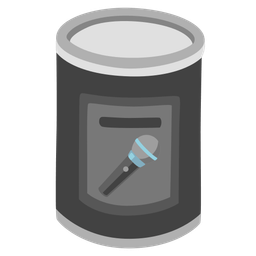 microphone and canned food