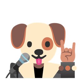 microphone and dog face