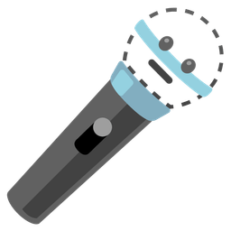 microphone and dotted line face