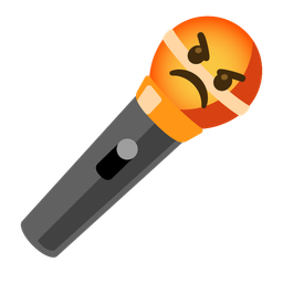microphone and enraged face