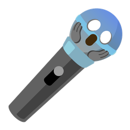 microphone and face screaming in fear