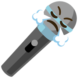 microphone and face with steam from nose