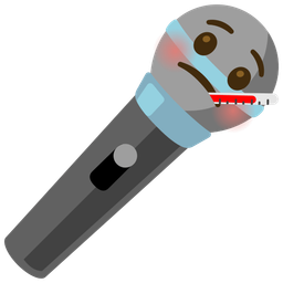 microphone and face with thermometer
