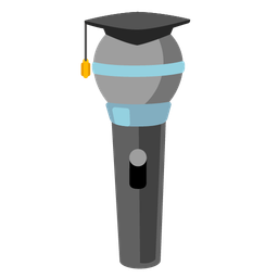 Microphone and Graduation cap