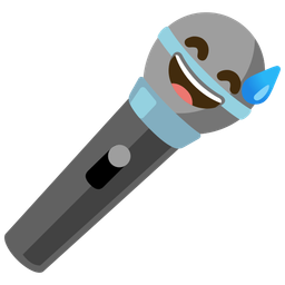 Microphone and Grinning face with sweat