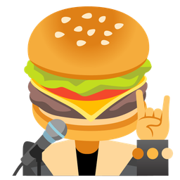 microphone and hamburger