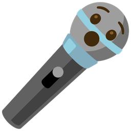 microphone and hushed face