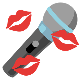 microphone and kiss mark
