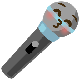 Microphone and Kissing face with closed eyes