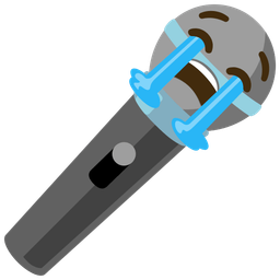 microphone and loudly crying face