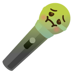 microphone and nauseated face