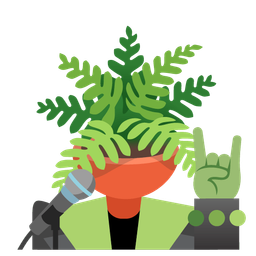 microphone and potted plant