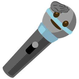 microphone and saluting face