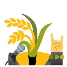 microphone and sheaf of rice