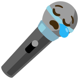 microphone and sleepy face
