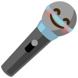 Microphone and Smiling face with smiling eyes