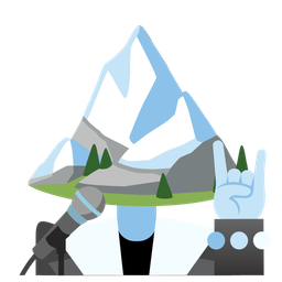 Microphone and Snow-capped mountain