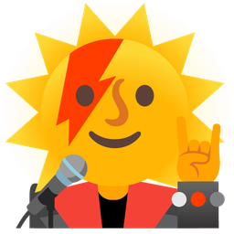 Microphone and Sun with face