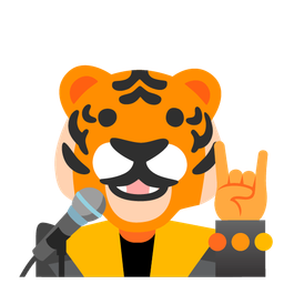 microphone and tiger face