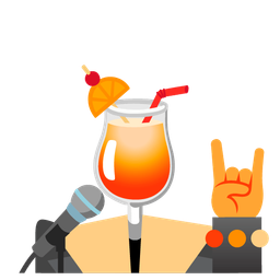 Microphone and Tropical drink