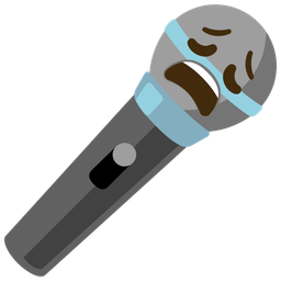 microphone and weary face