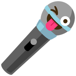 Microphone and Winking face with tongue