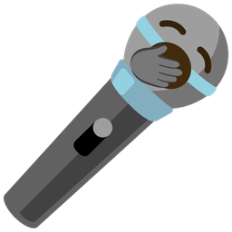 microphone and yawning face