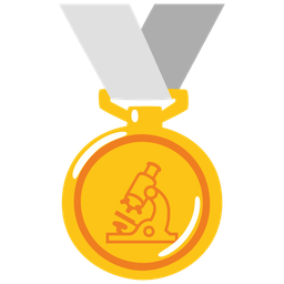 microscope and 1st place medal