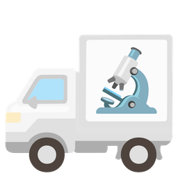 microscope and delivery truck