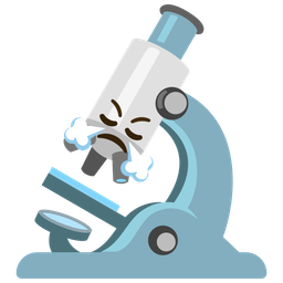 microscope and face with steam from nose