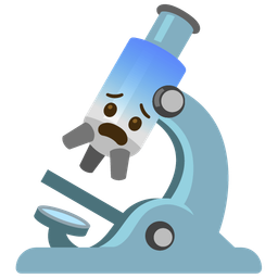 microscope and fearful face