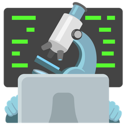 microscope and laptop