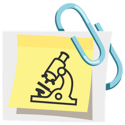 microscope and linked paperclips