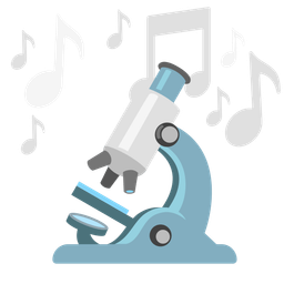 microscope and musical notes